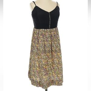 Moulinette Soeurs Anthropologie In The City Black Silk Zip Up Dress Size 0 XS